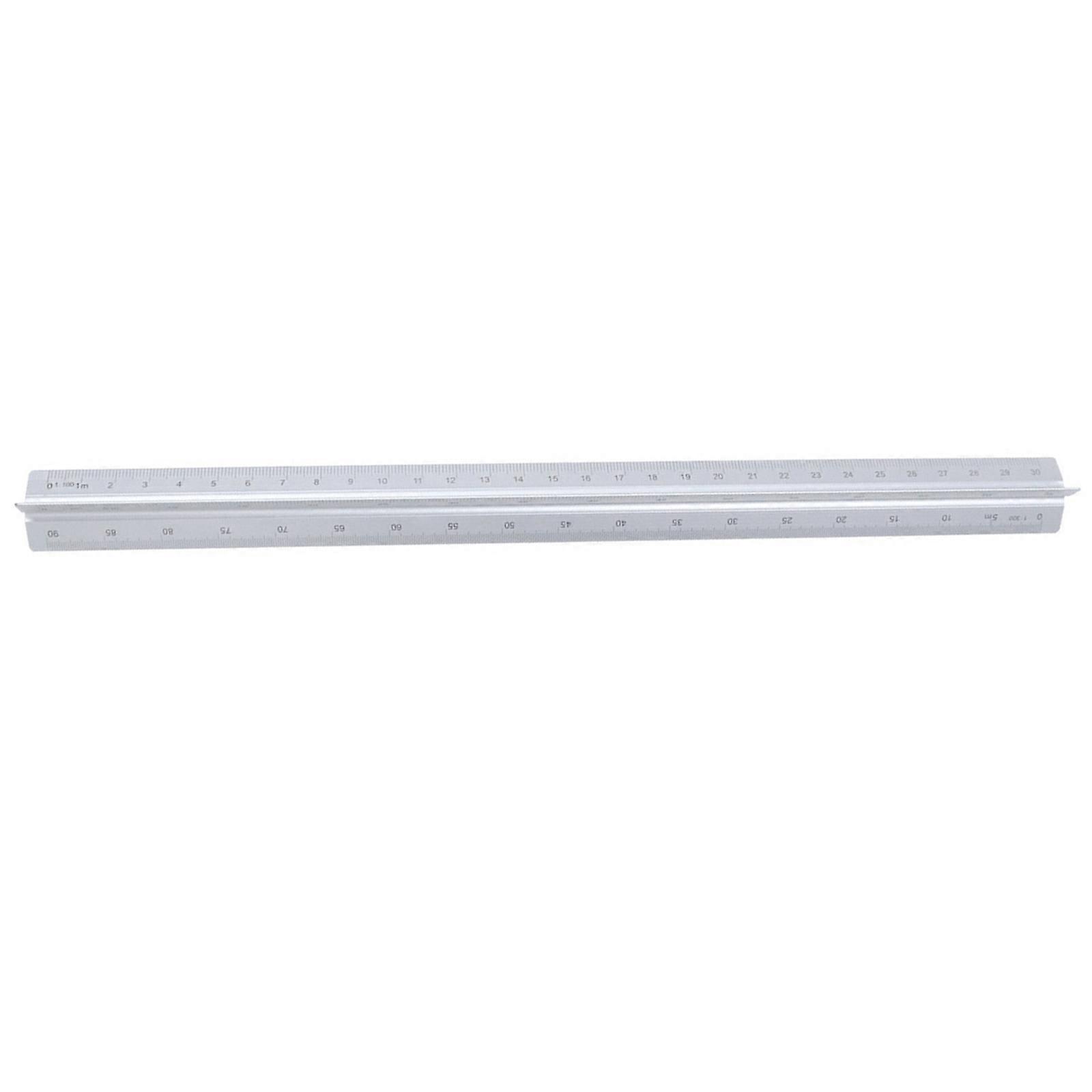 Aluminum Drafting Ruler With Clear Engraved Markings Measuring Scale For Construction And Art Projects silver
