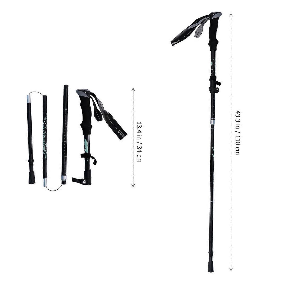 Ultra-Light Walking Stick for Mountaineering Use Aluminium Alloy Black