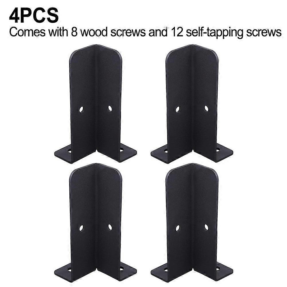 4 Pcs Adjustable Deck Post Anchor Base Brackets Reversible Wood Fence Post kit