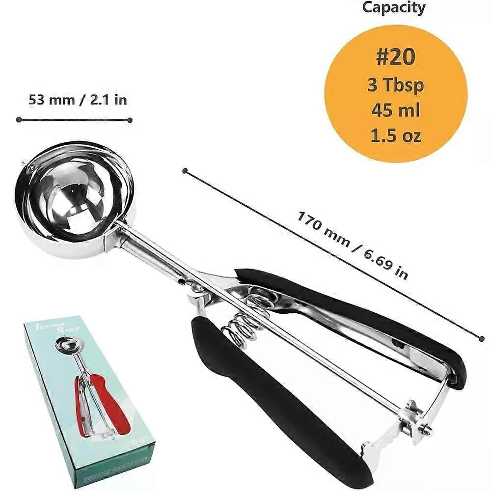 Stainless Steel Ice Cream Scoop For Baking Cookie Scoop Trigger Release Cookie Dough Scoop Anti-Slip Spring-Trip Kitchen Tool