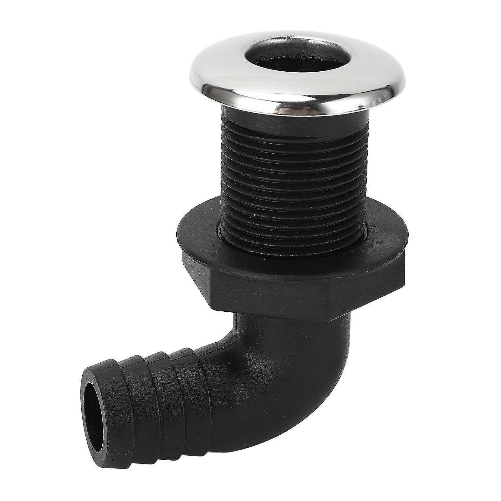 25mm Thru Hull Fitting Nylon Impact Resistance Leakproof Long Lasting Use Thru Hull Connection for Boats 90 Degree Elbow