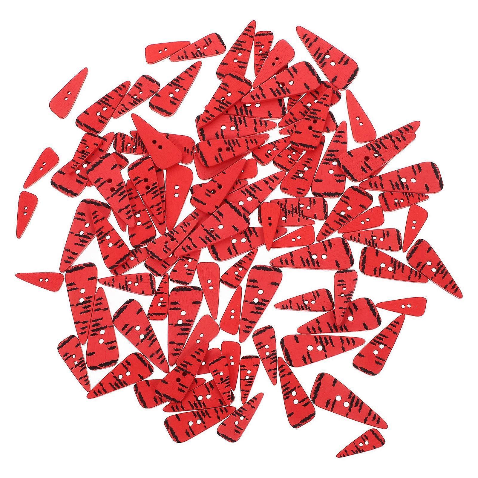 Snowman Nose Button for Crafting Making 600Pcs Red Wood Buttons