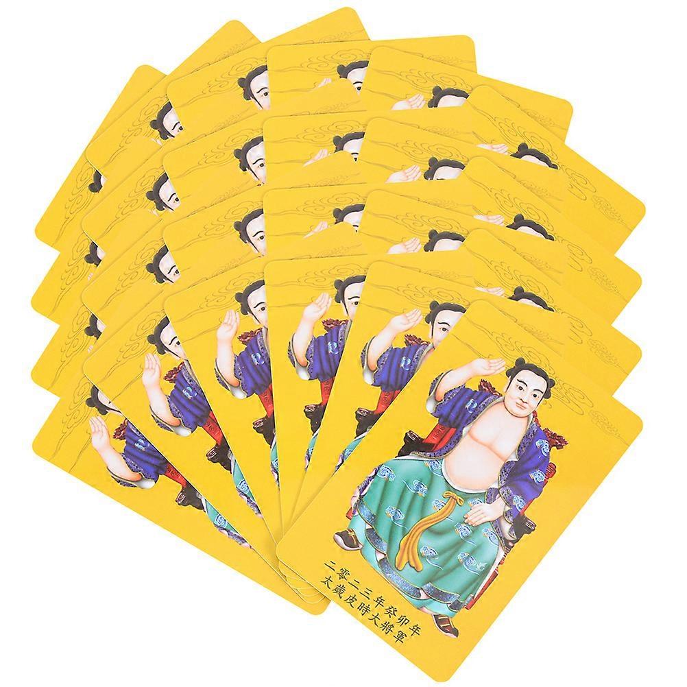Decorative Amulet Card for Luck 75Pcs Small Blessing Cards Yellow