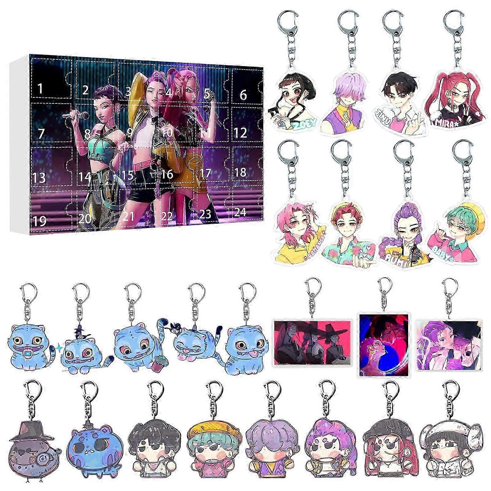 2025 KPOP Demon Hunters Χριστουγεννιάτικο Ημερολόγιο Advent Σακίδιο πλάτης Μπρελόκ Ακρυλικό γούρι