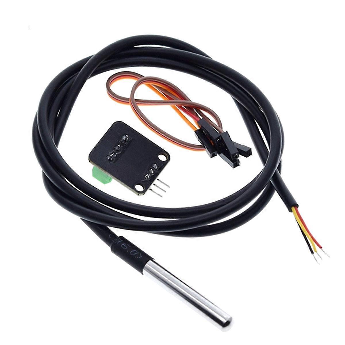 3Set Temperature Sensor Kit Waterproof Digital Sensor 100CM Cable Stainless Steel Probe and Module A