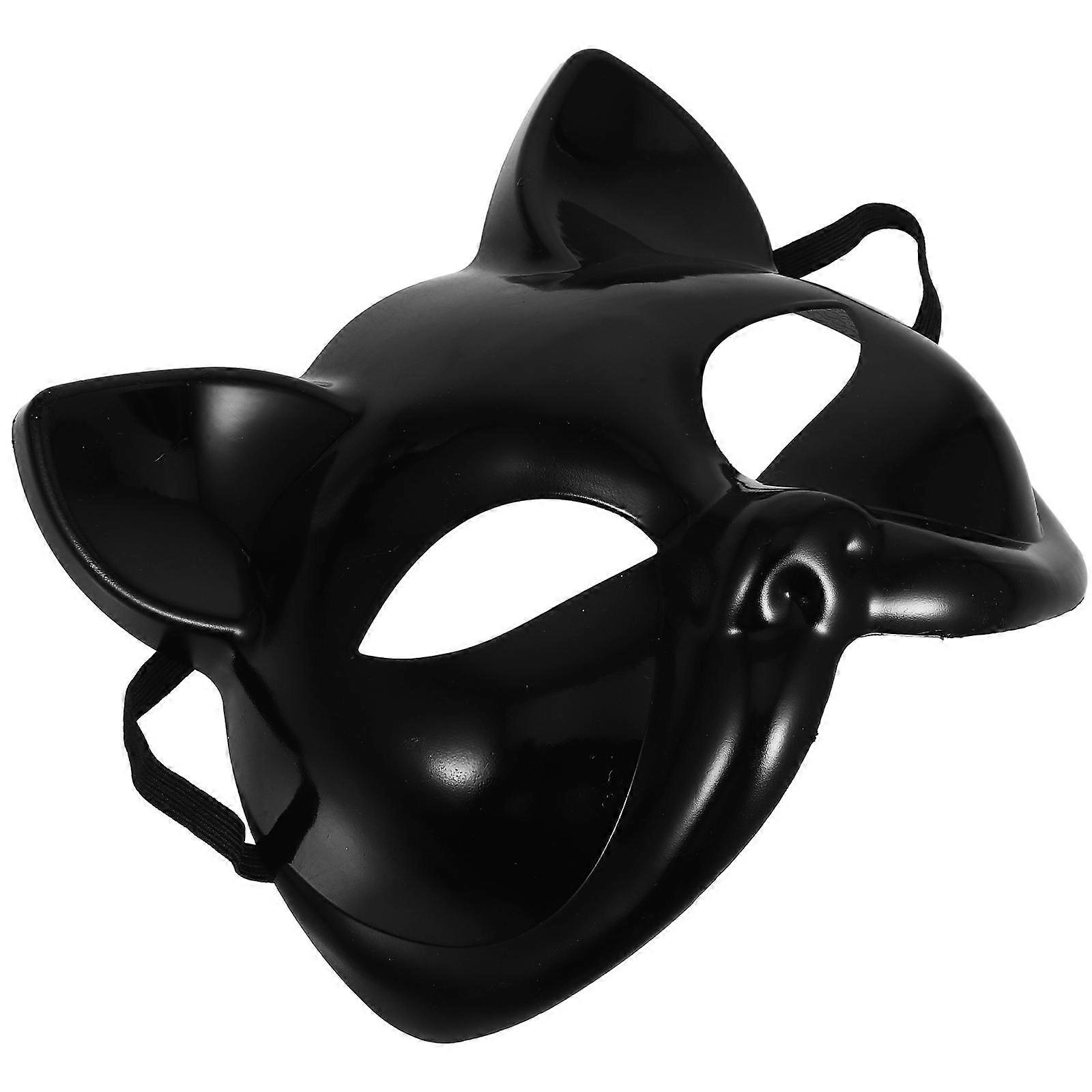 Paintable Plastic Cat Masks For Creative DIY Projects Halloween Costume Uses 4Pcs