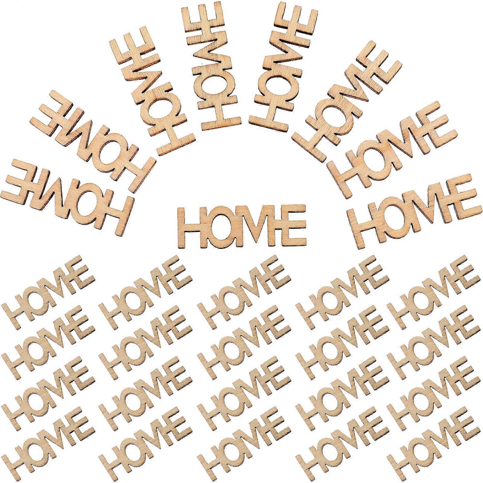 100Pcs Unfinished Wood Letters for Diy Slices in Khaki Color Suitable for Birthday Party and Wedding Decorations
