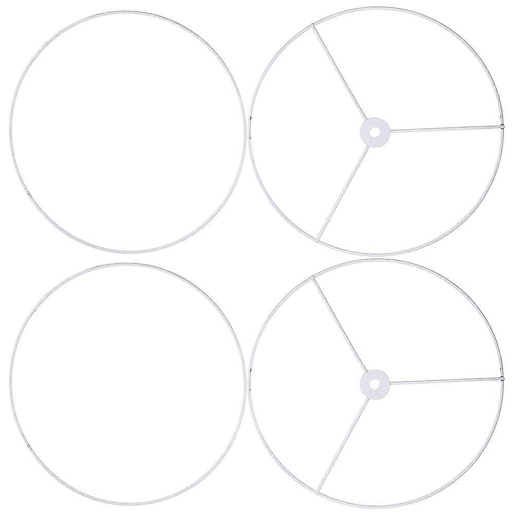 E27 Lamp Shade Rings 8Sets White for Lights Iron Lampshade Frames