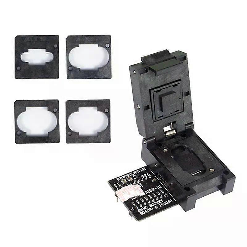 New RT-BGA169-01 BGA169 / BGA153 EMMC Adapter V25 with 4Pcs BGA Bounding Box for RT809H Programmer