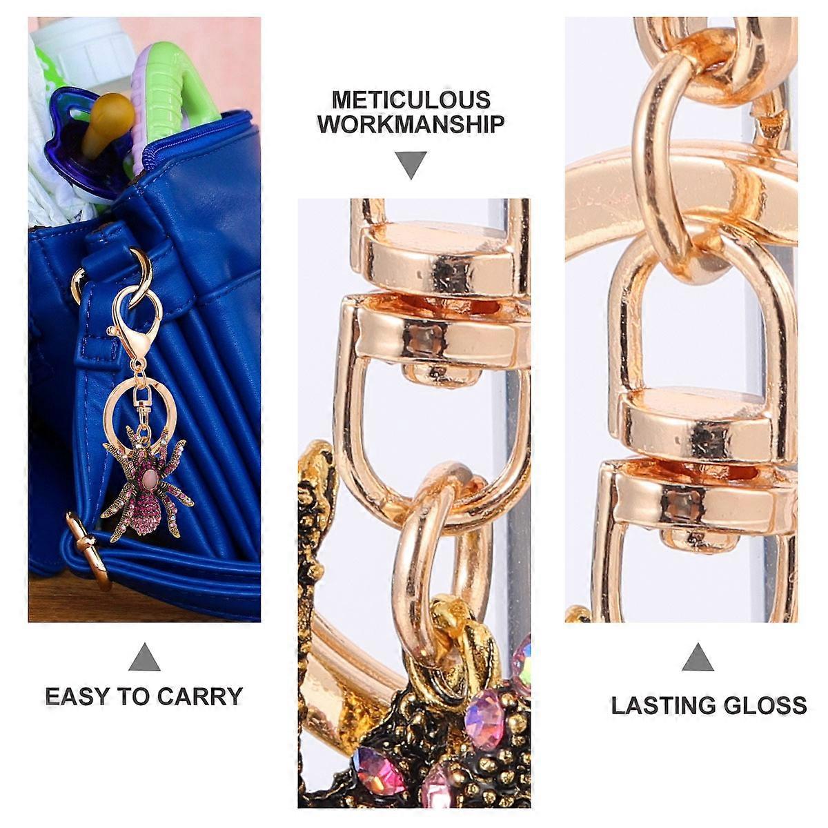 Alloy Spider Key Key Ring for Decoration 2Pcs Pink