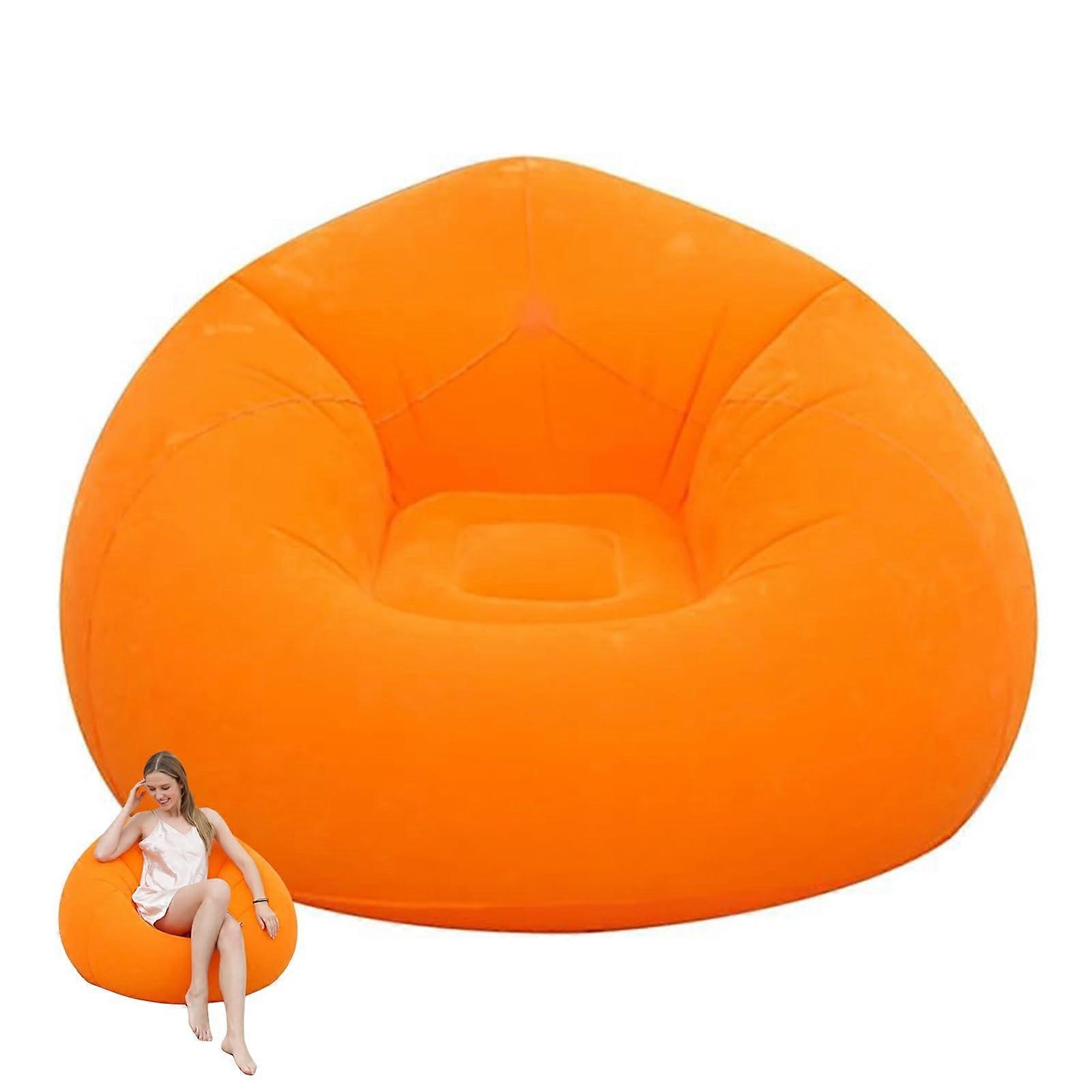 Adult Foldable Portable Inflatable Lazy Sofa Outdoor Camping Chair Bean Bag Reading Chair for Living Rooms