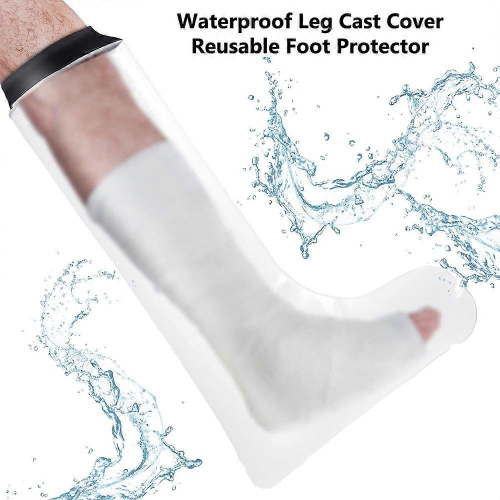 Waterproof half leg cast, reusable shower and bath coverwhite