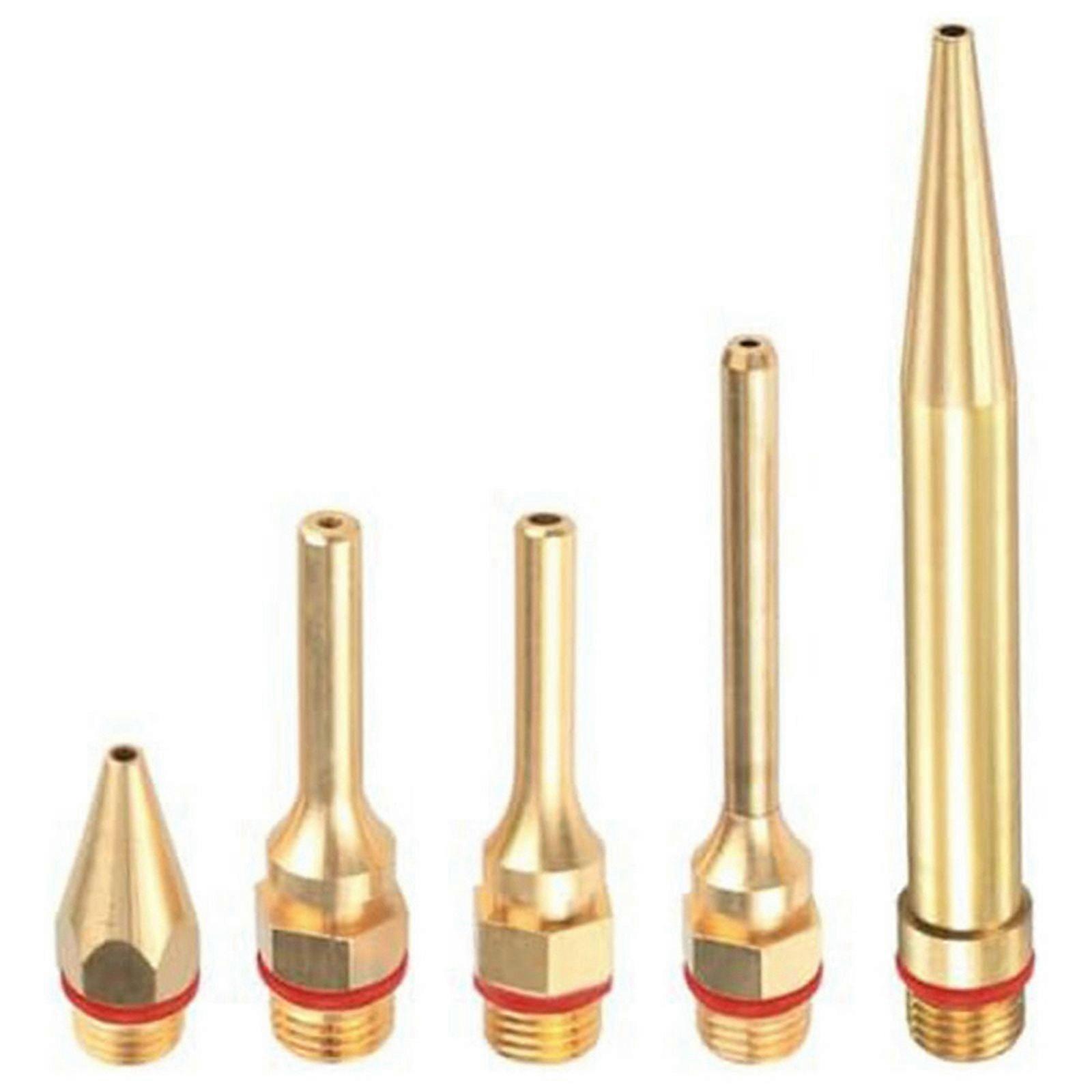5Pcs Glue GunCopper Nozzle Tips with O-Ring,Bore Long Tube Nozzles Thread Interchangeable Set for Hot MeltingGlue