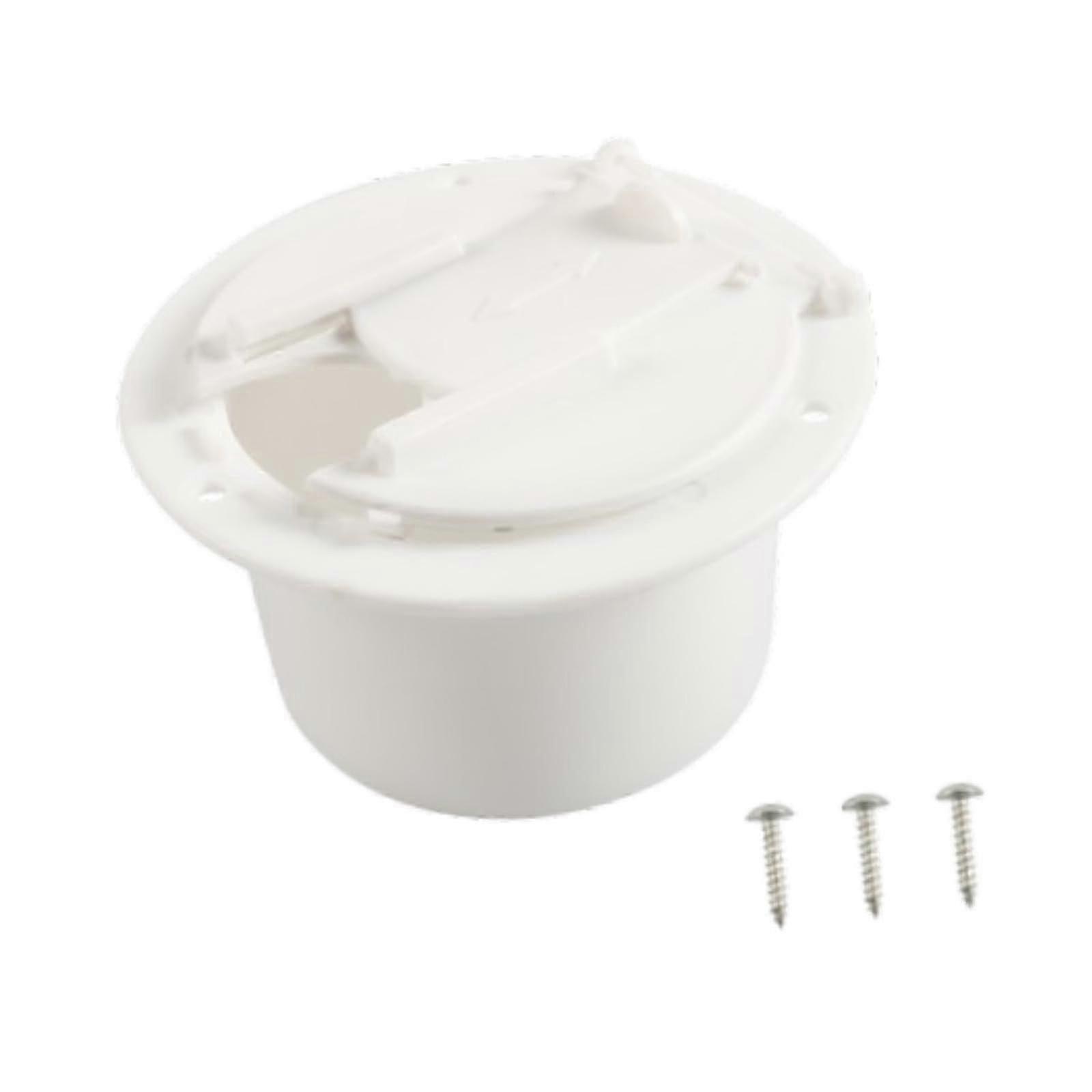 Electric Cable Hatch Power Cord Hatch Cover Round Sturdy Replace Parts Door Hardware RV Accessories, White