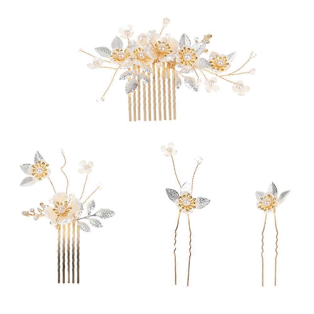 Peigne à cheveux de mariée pour mariage, lot de 4, élégant et décoratif, ornement en épingle à cheveux