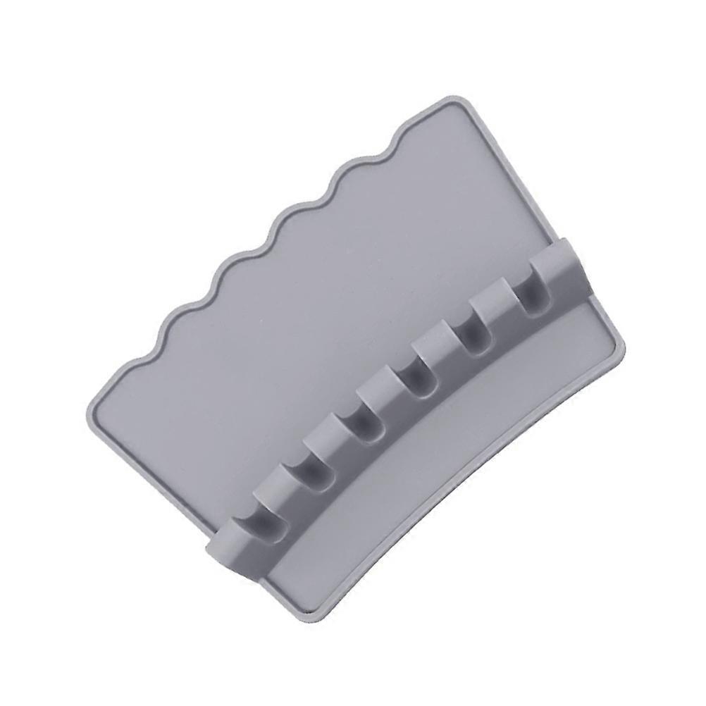 Kitchen Utensil Holder Spatula Mat for Kitchen Use 2Pcs Silicone Grey