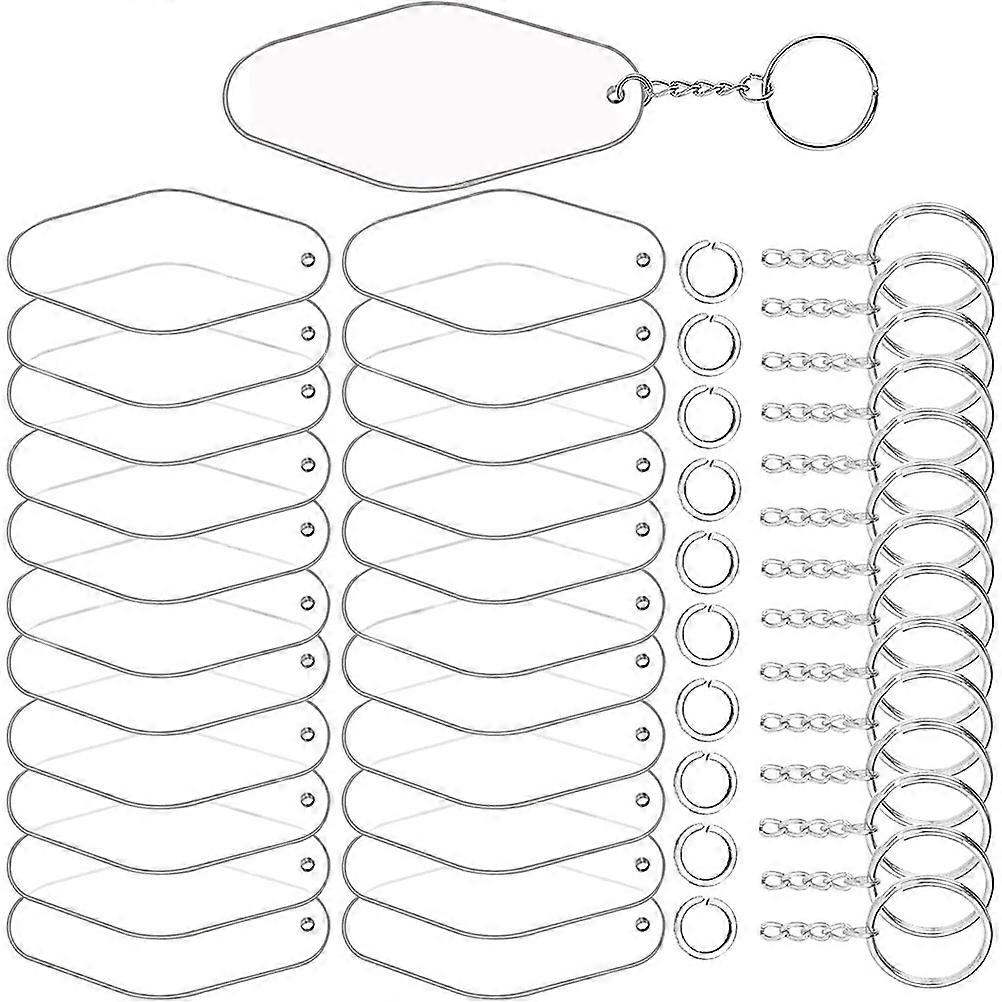 90Sets Unique Key Ring Key Pendant for Hanging Keys Acrylic Light Grey