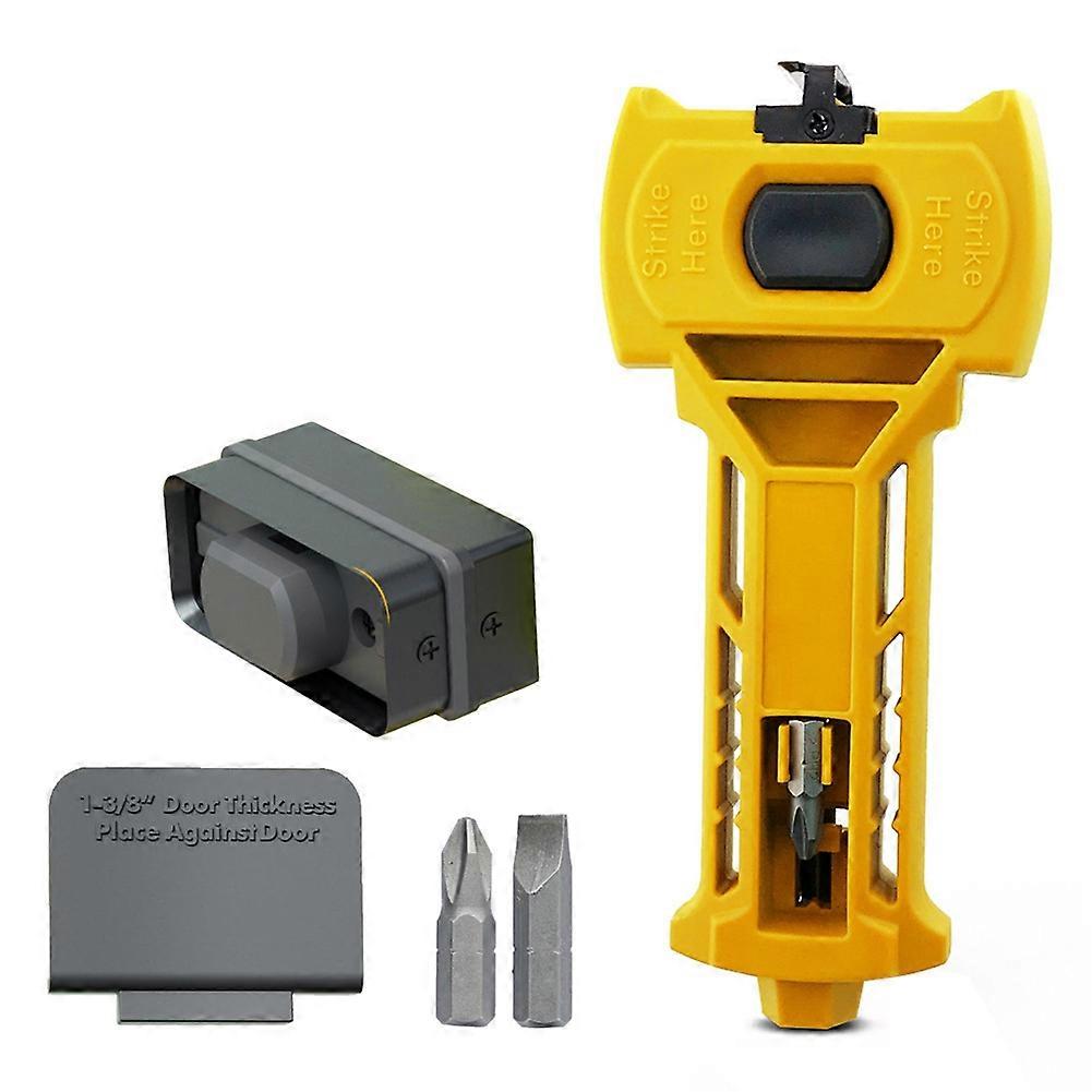 Door Latch Kit Latch Mortise Tool for Accurate Scoring and Chiseling Built-in Scoring and Chisel Tools Yellow