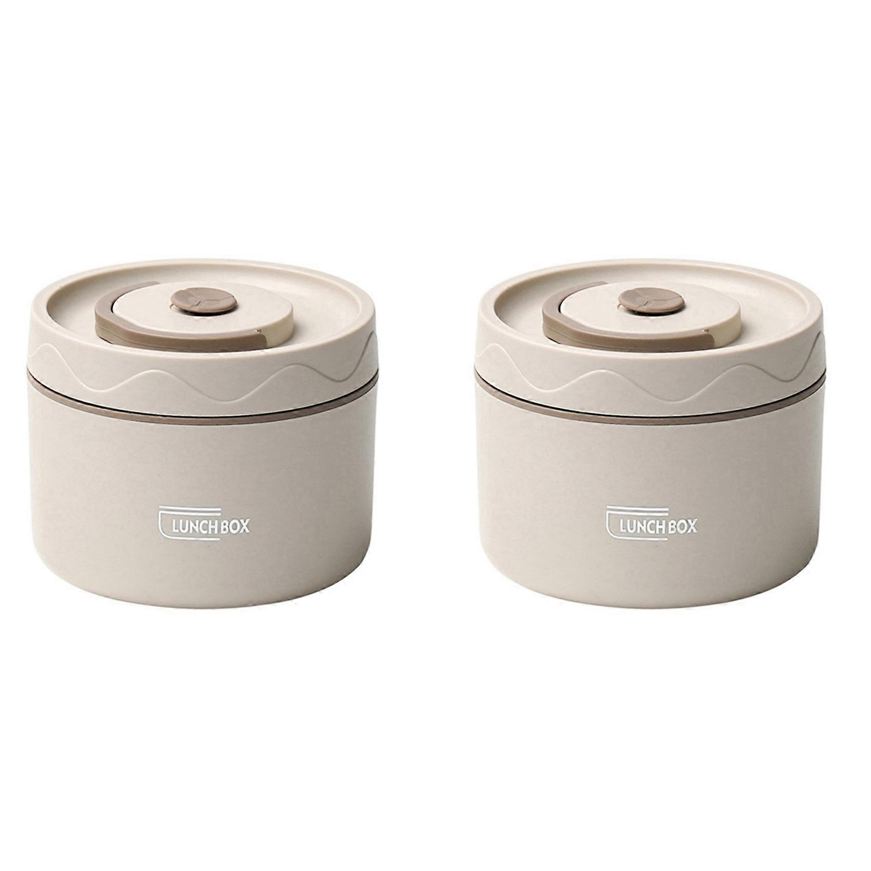 Food Warm Lunch Container, Thermal Lunch Container Beige C