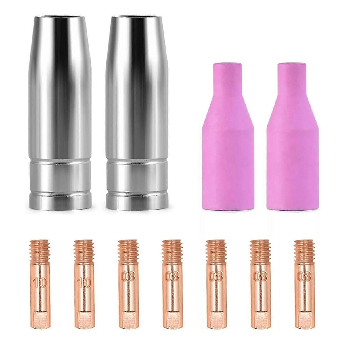 11PCS Welding Nozzles Set MIG Torch 15AK Compatible with MIG Welder
