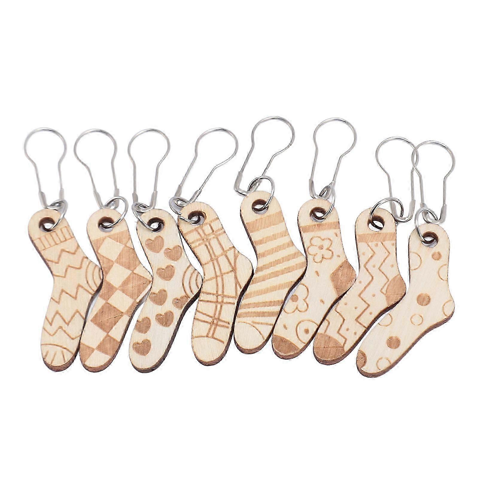 8Pcs Wooden Removable Stitch Markers for Knitting and Crocheting Lightweight Multipurpose Locking Stitch Marker for DIY Projects