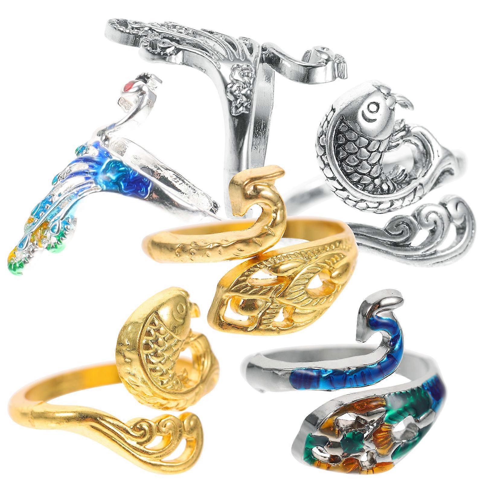 Yarn Guide Finger Holder Adjustable Ring for Decor 12Pcs Assorted Color