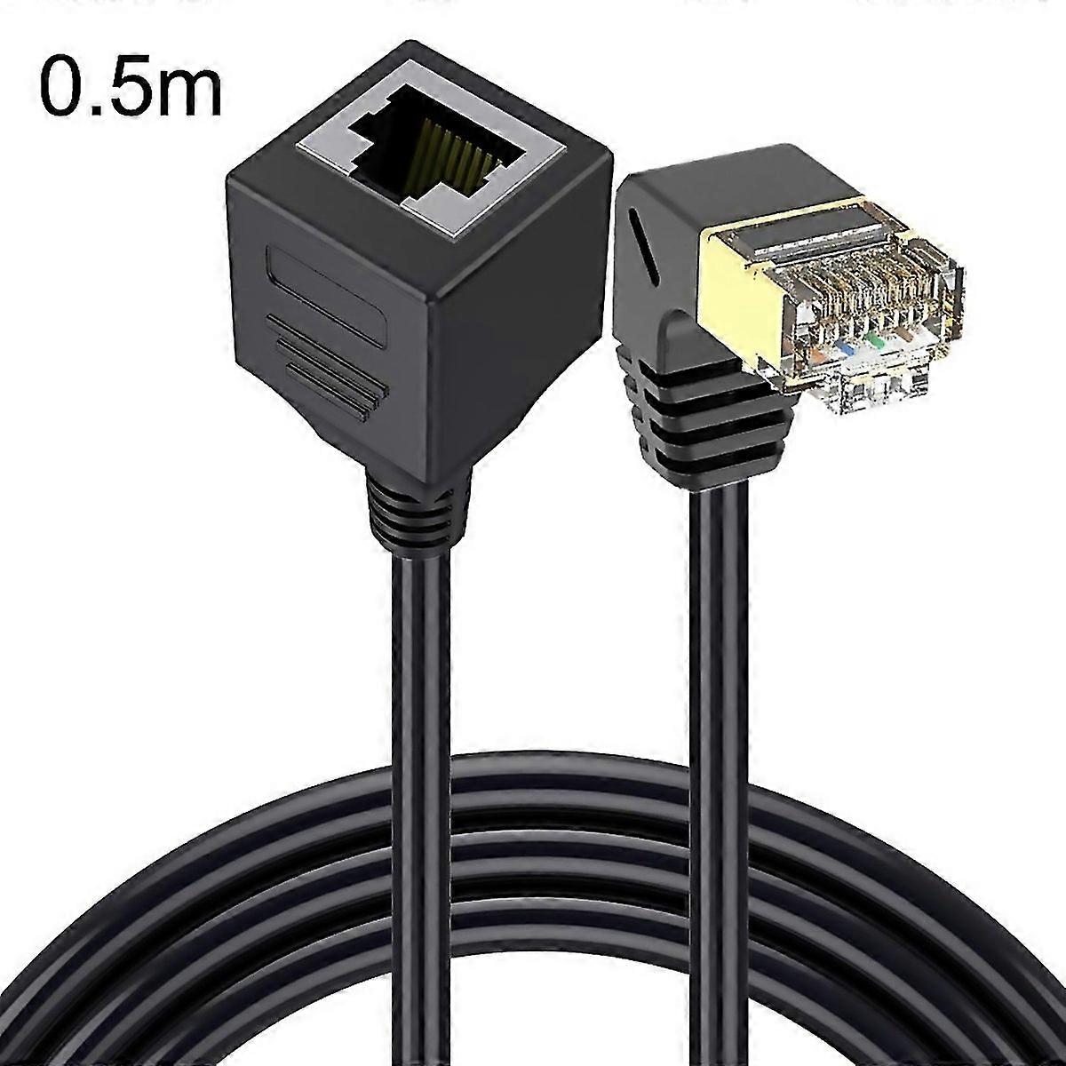 For Down Bend 05m Cat 8 10g Transmission Rj45 Male To Female Computer Network Cable Extension Cable