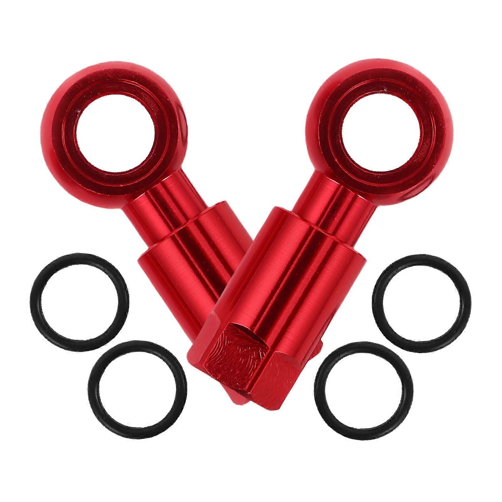 Red Hydraulic Quick Connect Couplings 4Pcs for Bike Brake Hose Kit
