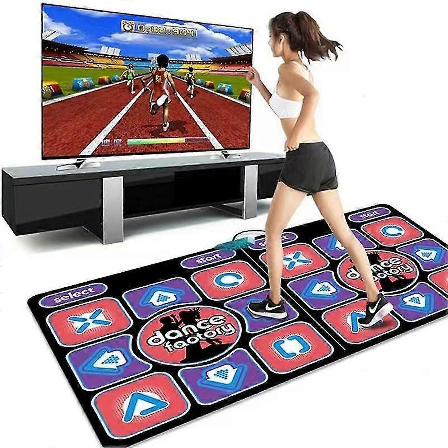 Double Dancing Mat Double User Wired Dance Mat Game Non-slip With 2 Remote
