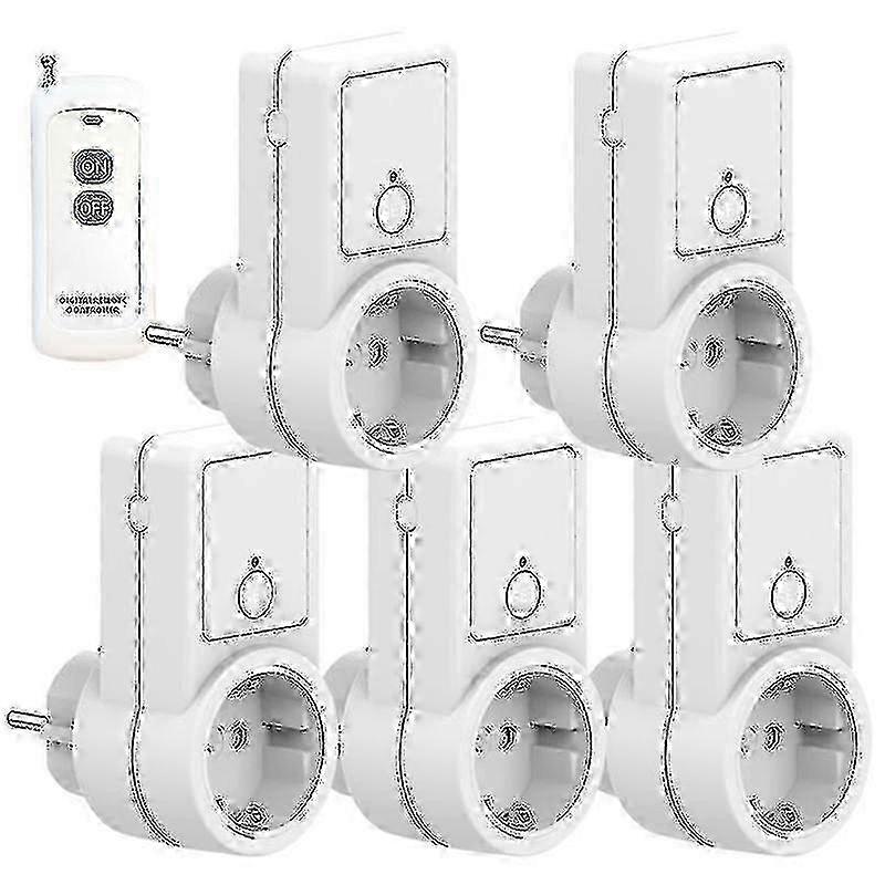 Funk-Fernschalter für Steckdose 5x EU Smart Control Stecker