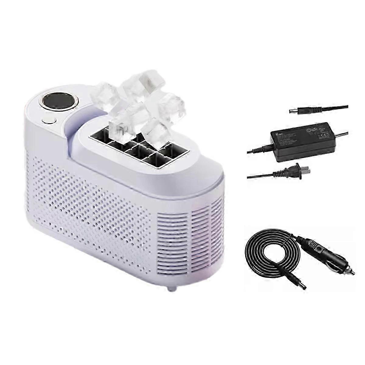 Ice Maker Machine Mini Home/Car Electric Ice Maker Automatic Smart Fast Pruple US Plug