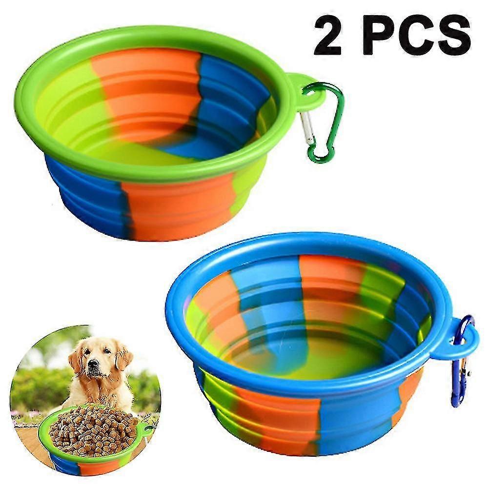 折りたたみ犬のボウル、2パックポータブル折りたたみカップウォーターボウル