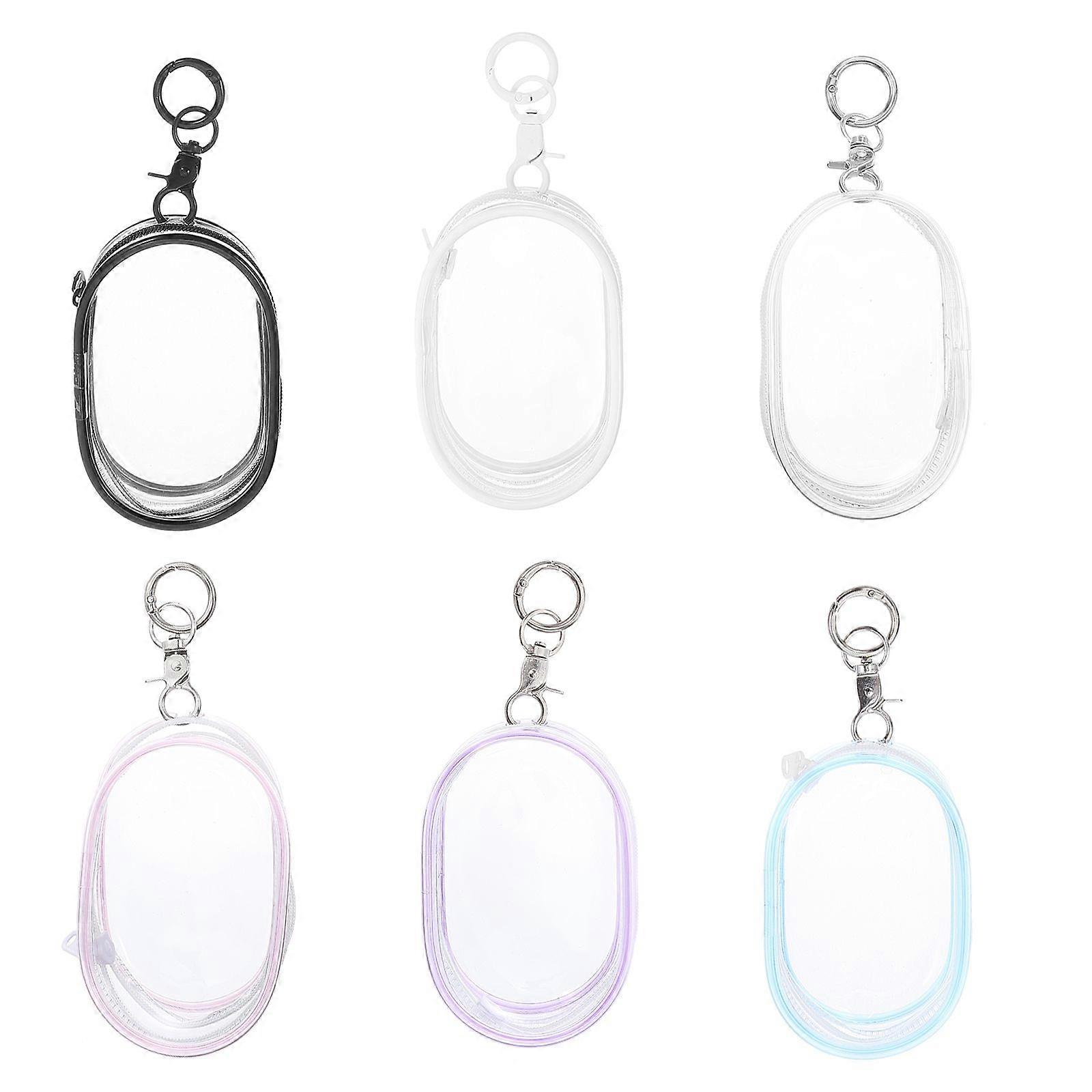 6pcs Protective Case for Dolls Clear Figure Display Case Accessories Plastic Plush Protective Bag Cover with Keychain Pouch Display Storage Box for Do