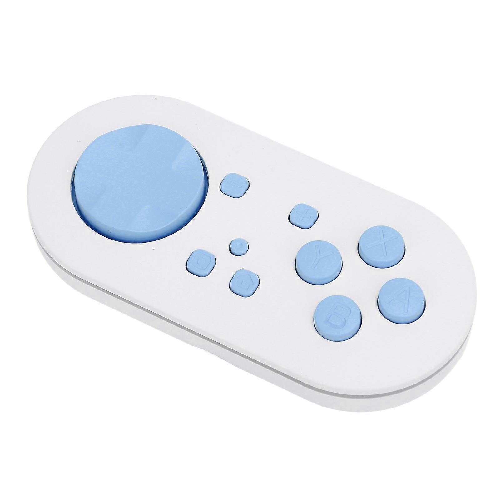 Micro Keychain Sized Bluetooth Controller RGB Light Effects Wireless Pocket Sized Small Controller Gamepad with Lanyard for Android PC White Blue 