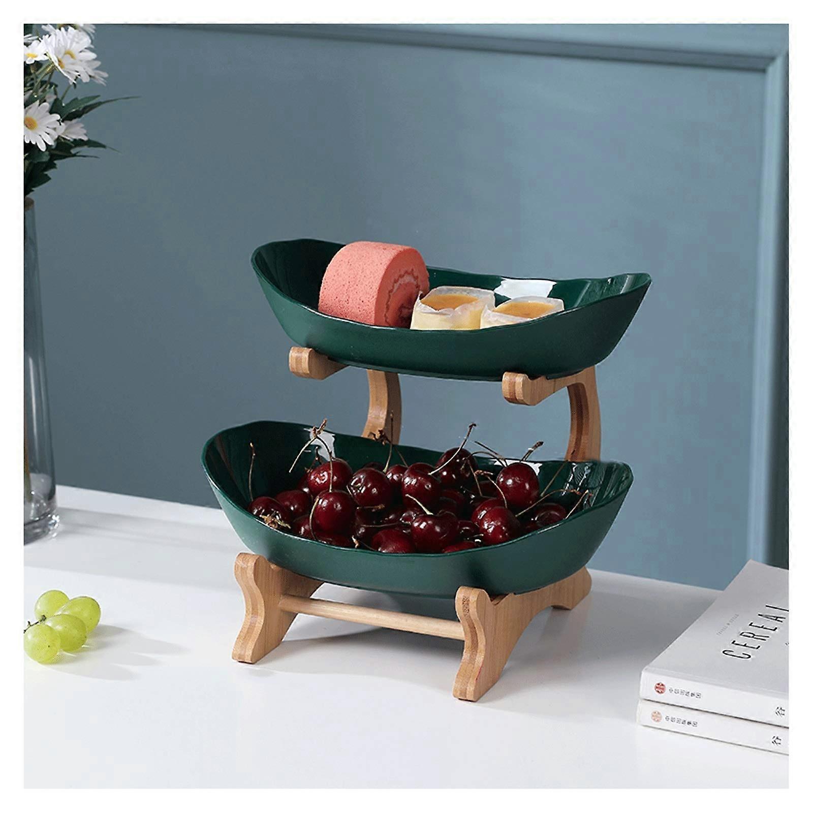 Elegant Large Crystal Serving Bowl MultiLayer Display Stand, Fruit Serving Tray Set, Thicker Sturdier Rack For Snacks