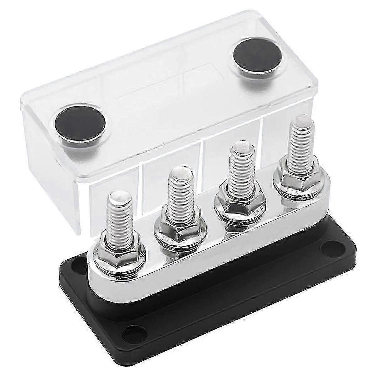 4-stud terminal block 600A M10 copper busbar for high current setups