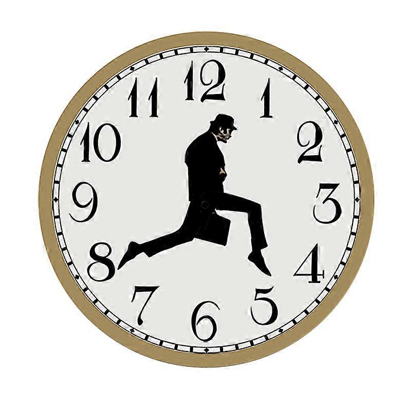 Walking Wall Clock British Comedy Inspiration Silly Walking Wall Clock-Brown