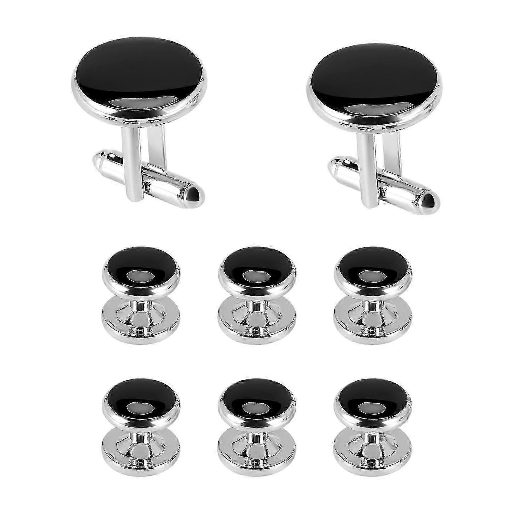 Sophisticated Cufflinks Set with 6 Studs, Essential for Business Attire and Weddings
