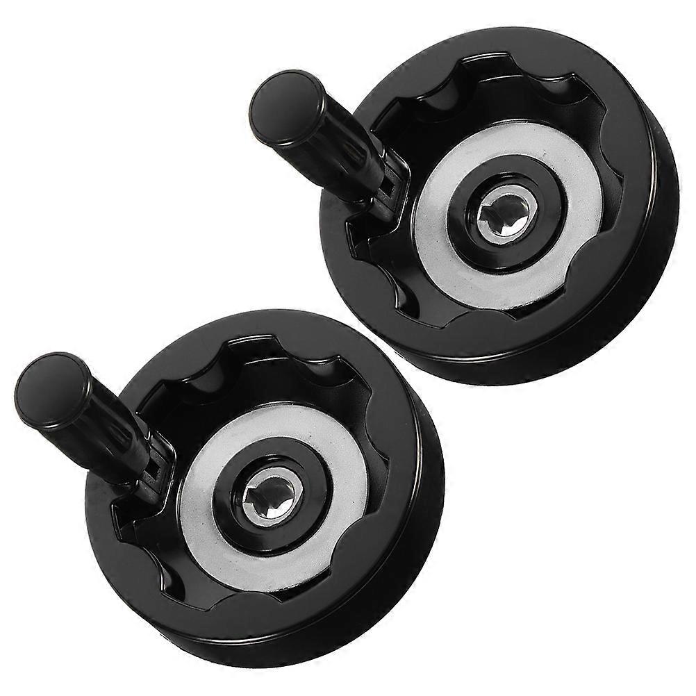 Hand Wheel Revolving Handwheel for Machine Use 2Pcs Black Insulating Material