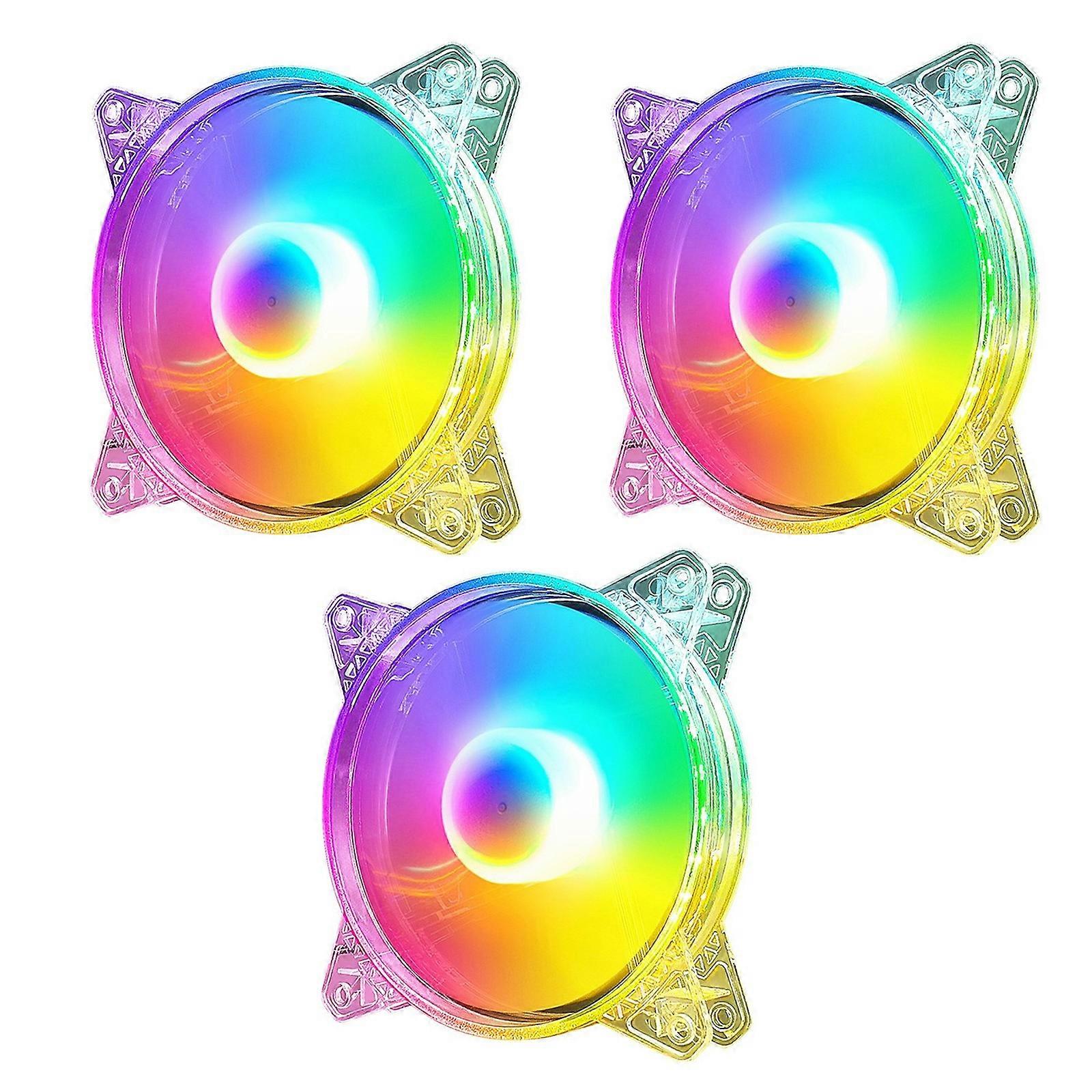 12cm 4Pin PC Case Cooling Fan Quiet Operation Translucent LED High Airflow Coolers PWM Control Durability ABS Shell Multicolor