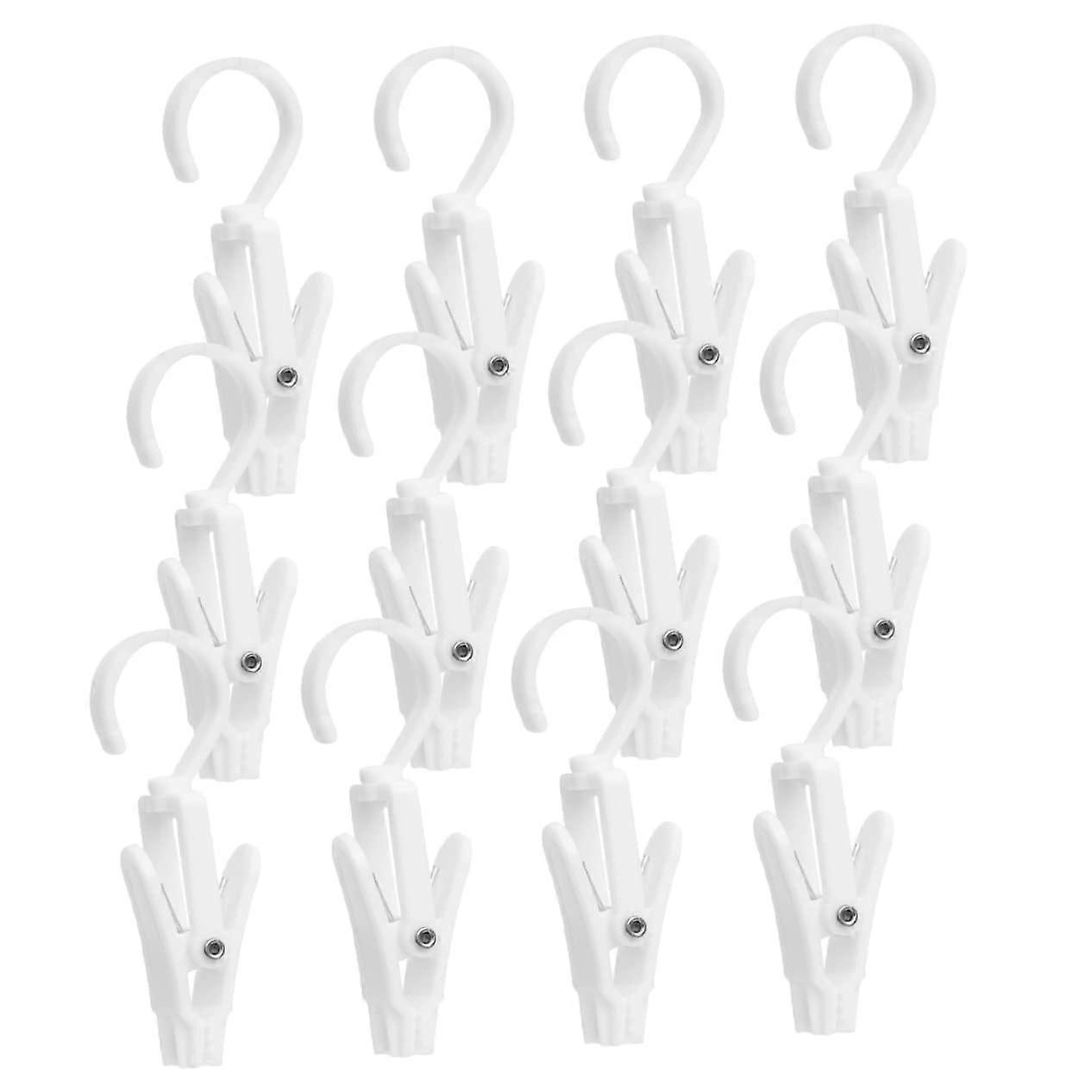 12pcs Swivel Hook Clip Rotatable Boot Hangers Multifunctional Hat Clips For Closet And Laundry Space Saving Hooks