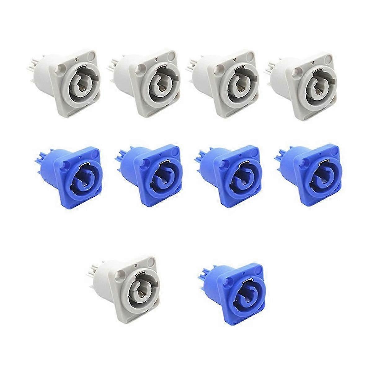 10Pcs Blue and Grey 3-PIN 20A 250V AC Powercon Output Connector Socket NAC3MPA-1 NAC3MPB-1