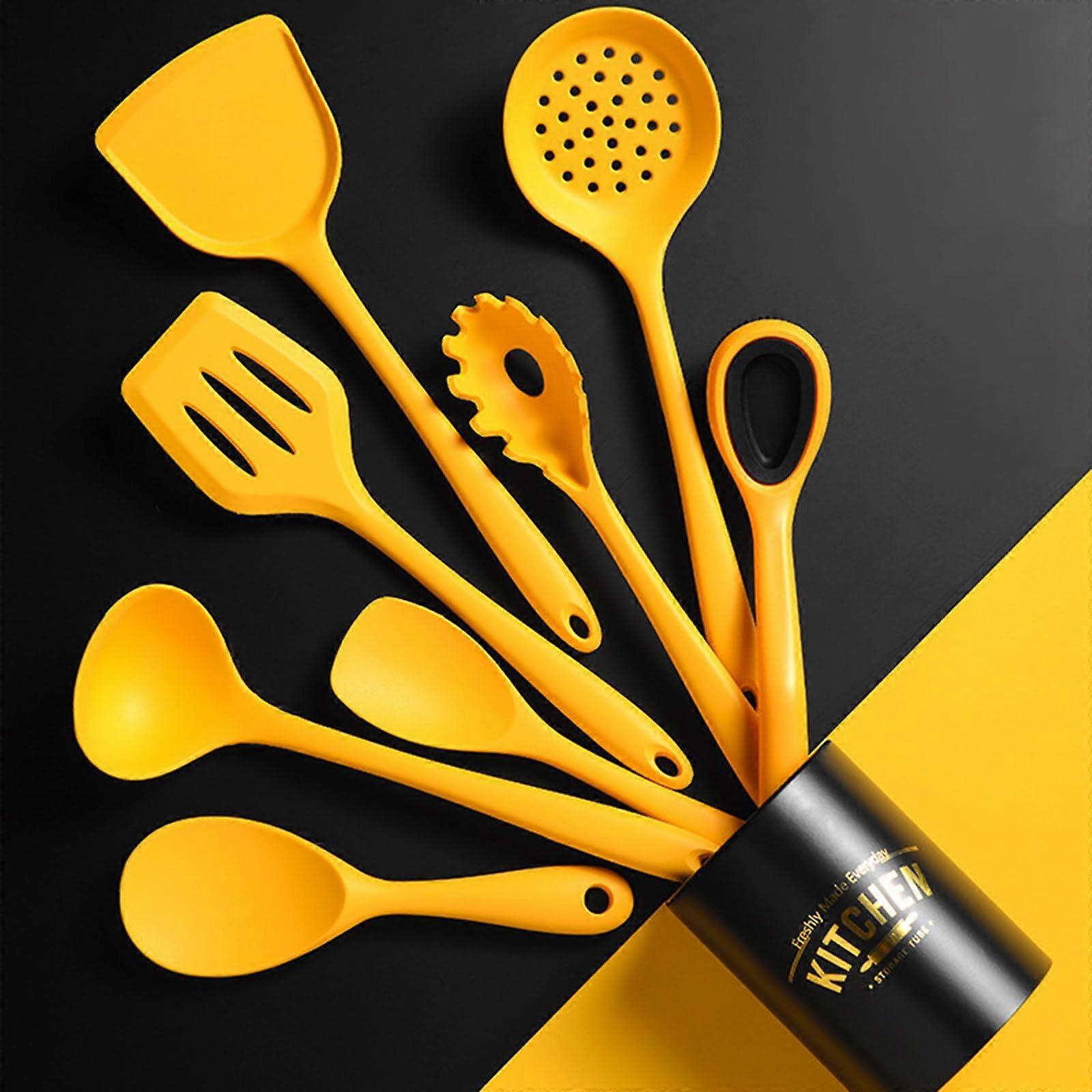 Silicone Kitchen Utensils Set 9 Pcs Heat Resistant Spatula Spoon Whisk for Nonstick Cookware