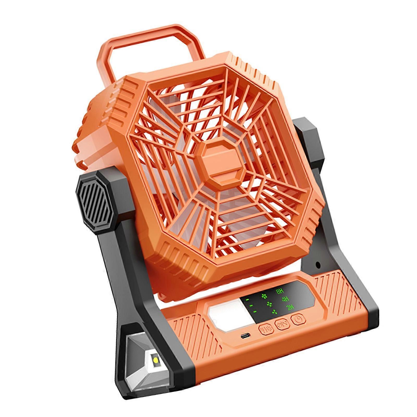 5000/10000mah Rechargeable 3 Speed Camping Fan with Light Timer Fan with Hook for Tent Emergency Garage Outdoor Use Multicolor