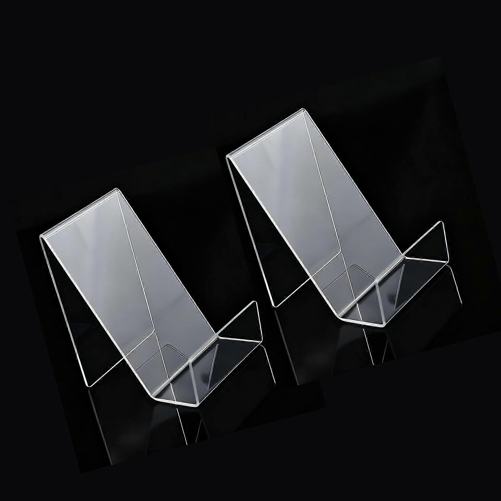 2Pcs Acrylic Display Stand Clear Photo Display Stand Decorative Plate Stand for Plates Frame Book Artwork Poster Photo Multicolor