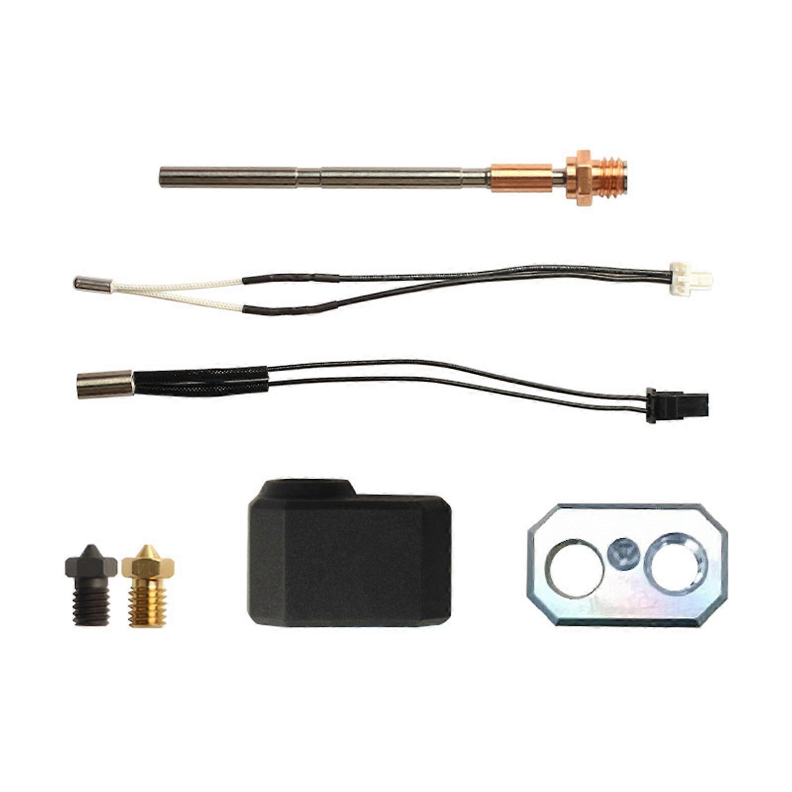 3D Printer Extruder Hotend Set For MK4 Upgraded with Stainless Steel Nozzle and Heater Block Multicolor