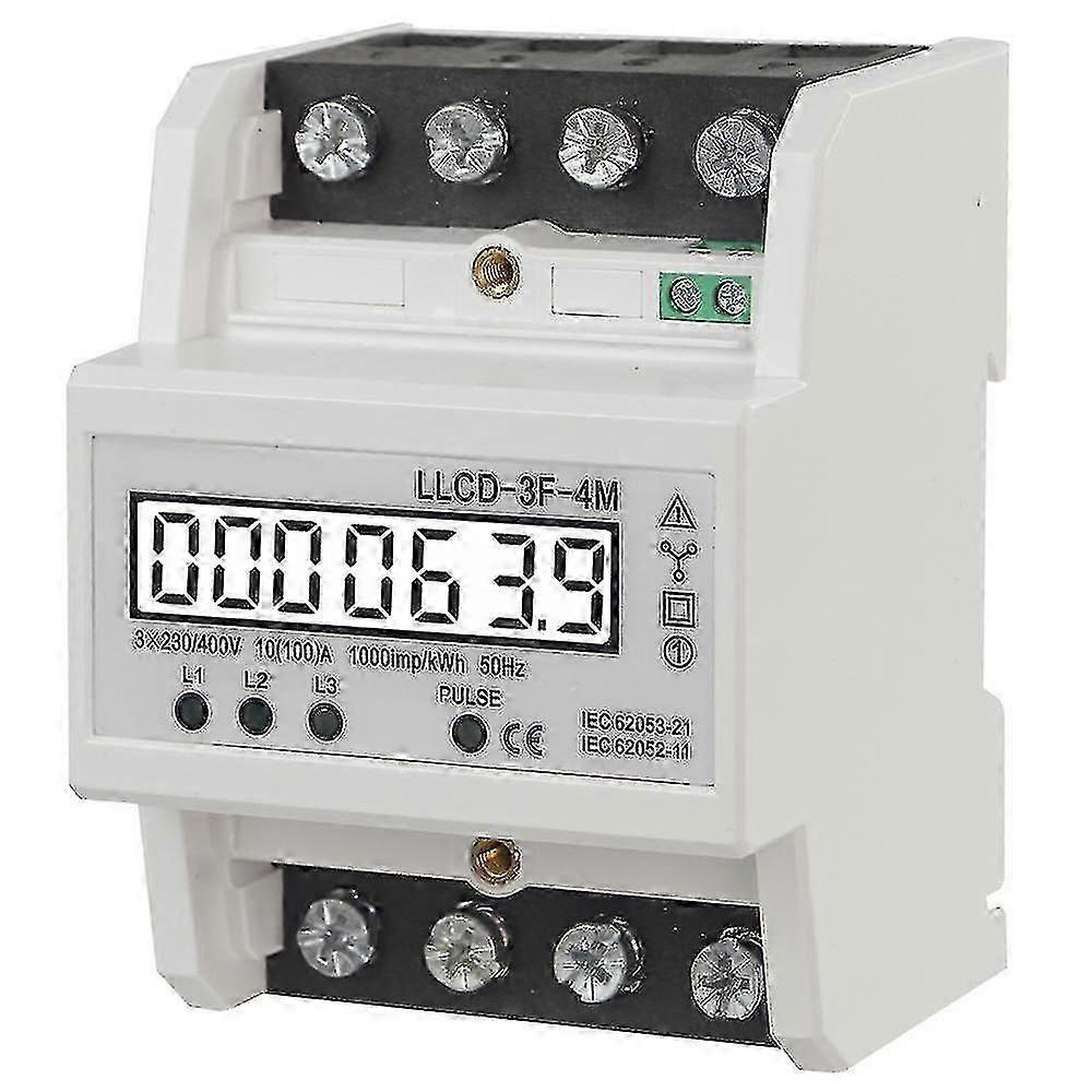 Τριφασικός μετρητής 3-φασικός ψηφιακός ενεργειακός μετρητής για Din Top Hat Rail Lcd, 100% νέος