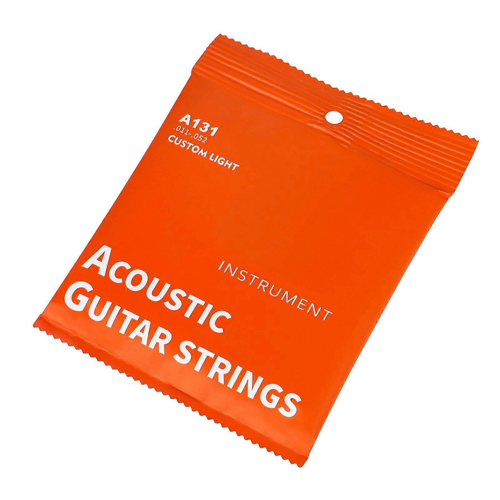 6Pcs 11-52 Acoustic Guitar Strings Folk Guitar High Carbon Steel Core Strings Musical Instrument Accessories Easy to Use Multicolor