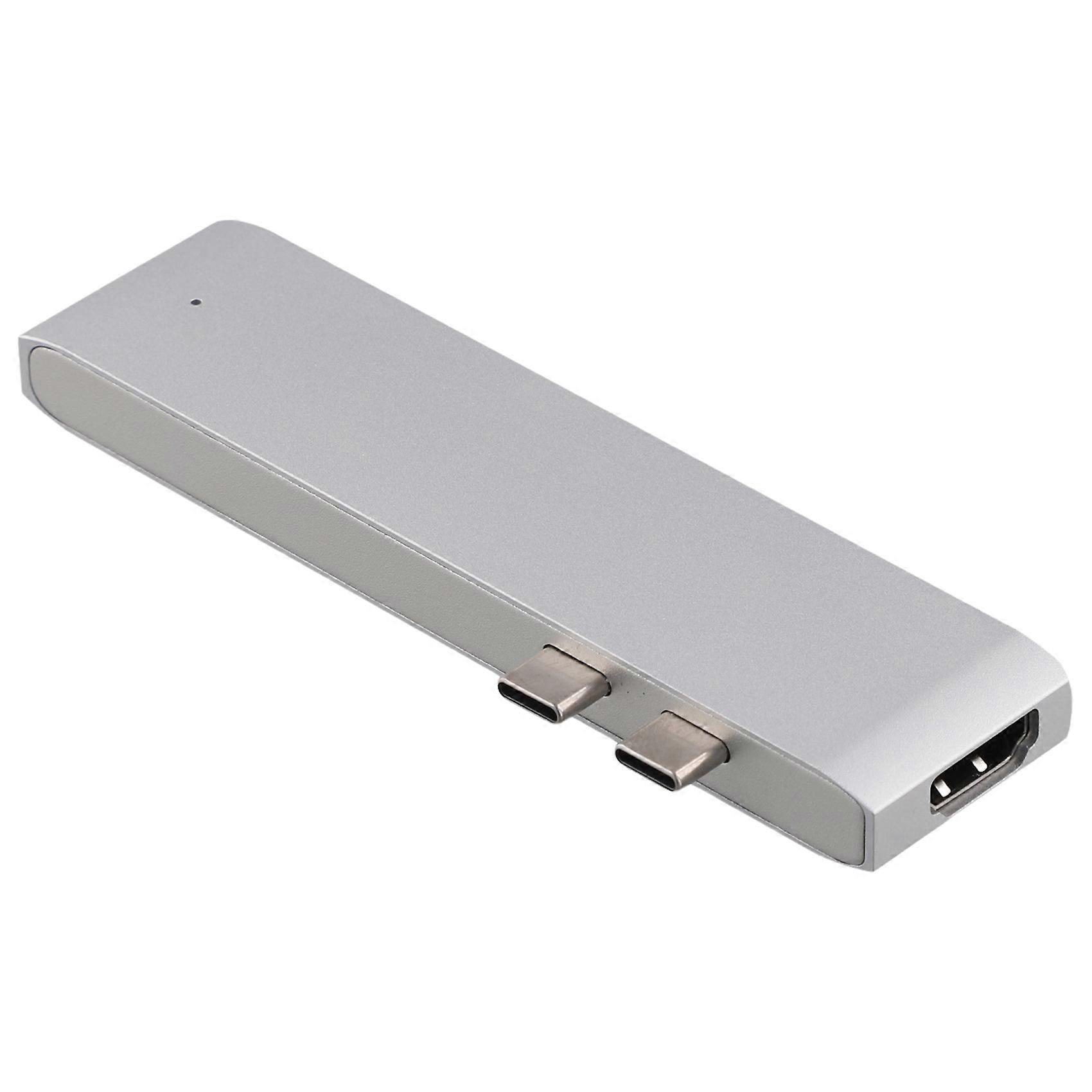 7 in 1 Dual USB Type C Hub USB Type C Adapter with HDMI-Compatible SD/TF Card Reader for Macbook 12,13,15,16-17 Pro A