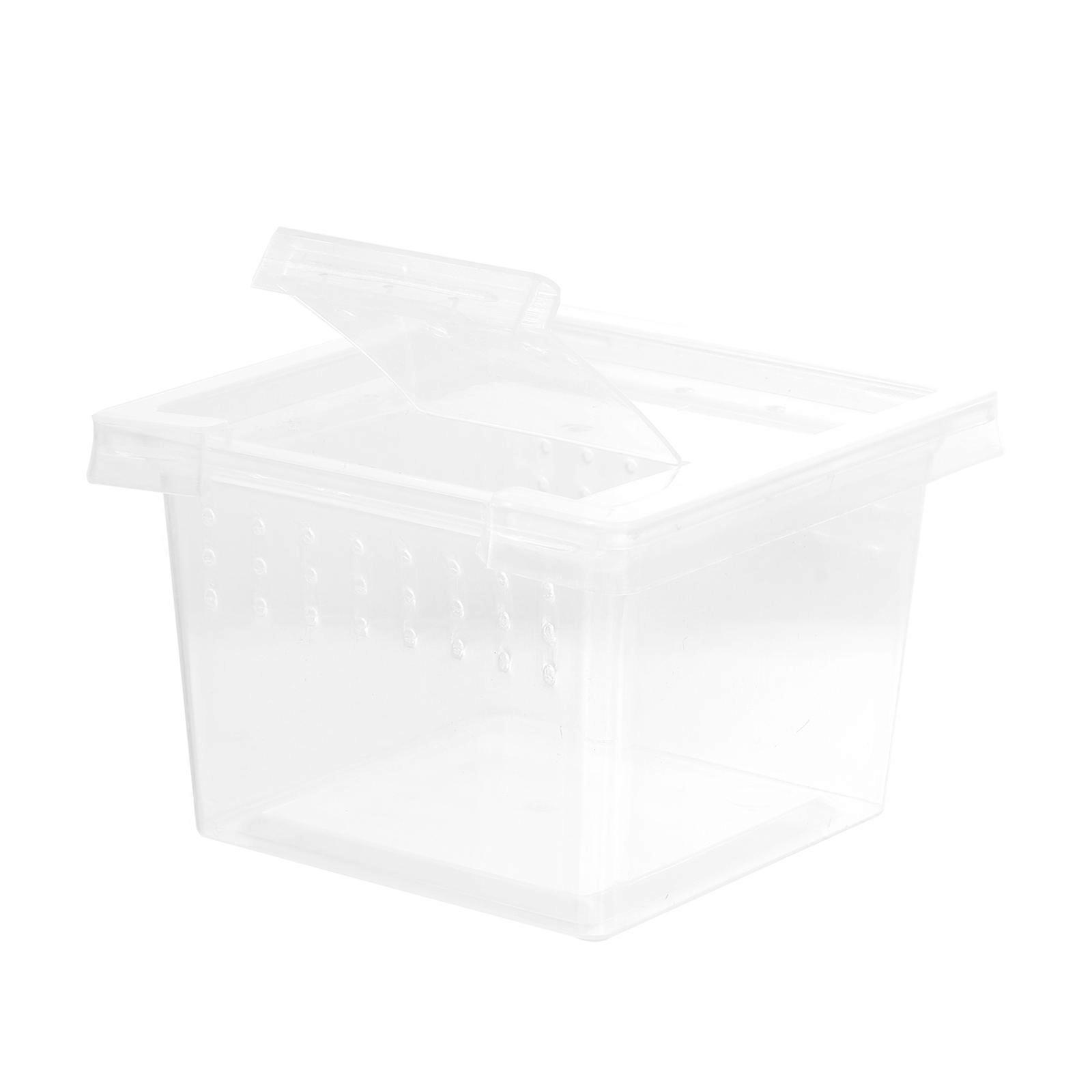 Transparent Reptile Breeding Box Plastic Lizard Feeding Box Practical Pet Feeding Box